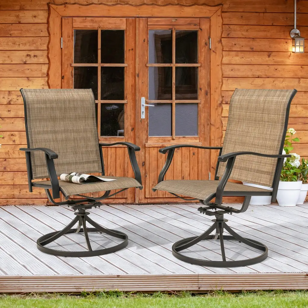 Nuu Garden Outdoor Swivel Dining Chair 2-Piece Set