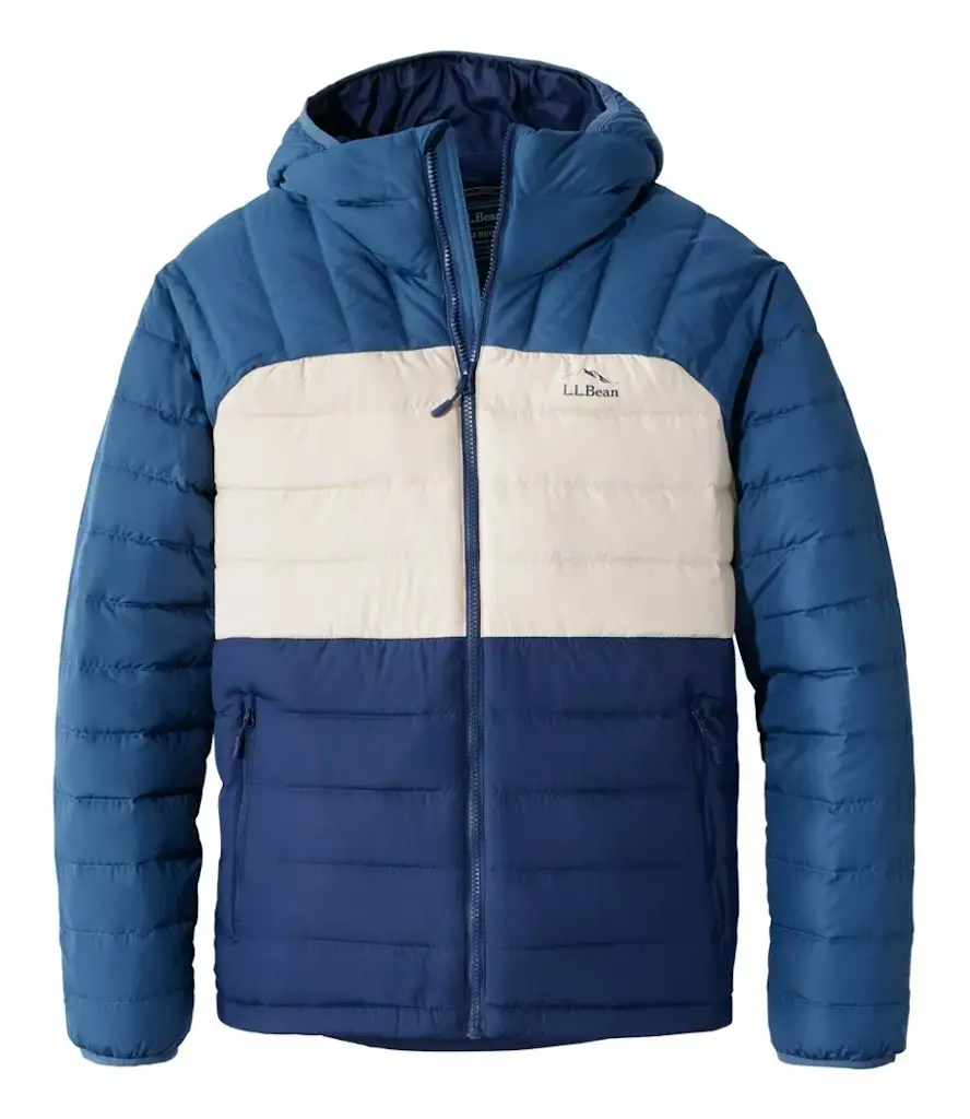 L.L.Bean Men's Bean's Down Hooded Colorblock Jacket