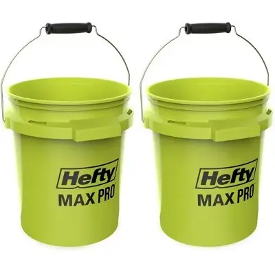 Hefty 5-Gallon Max Pro Heavy Duty Bucket 2-Pack