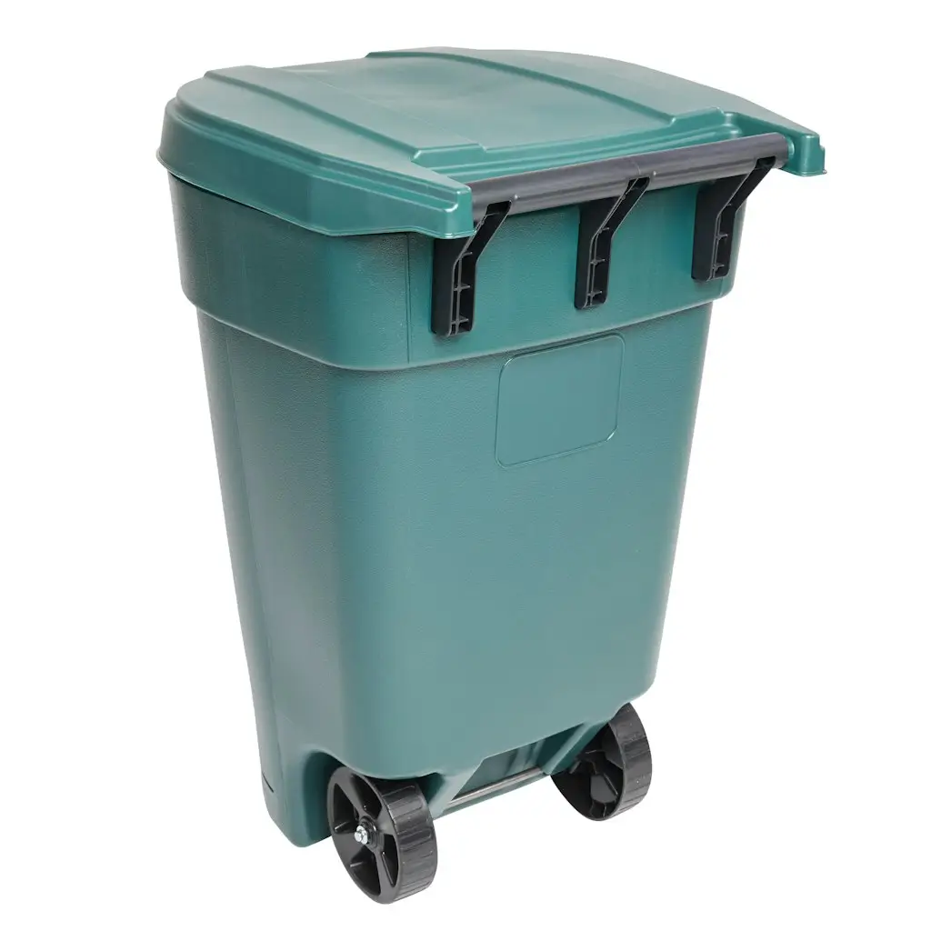 Project Source 50-Gallon Wheeled Hinged Lid Trash Can