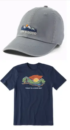 Life is Good Short Sleeve Tee & Hat Bundle Deals