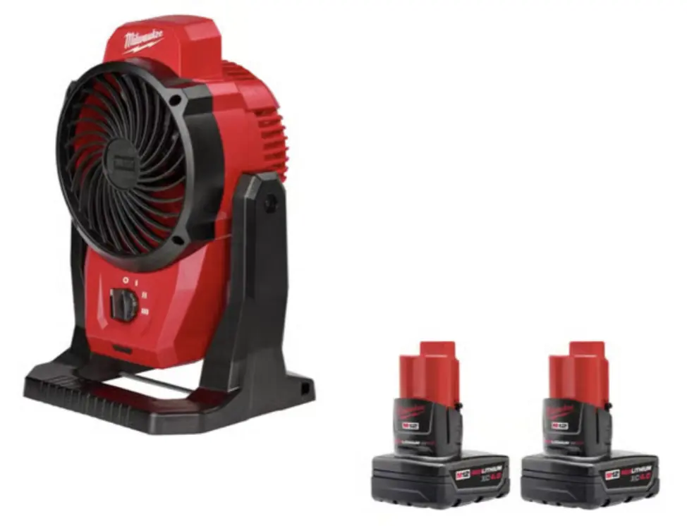 Milwaukee M12 Jobsite Fan w/ 2 Batteries