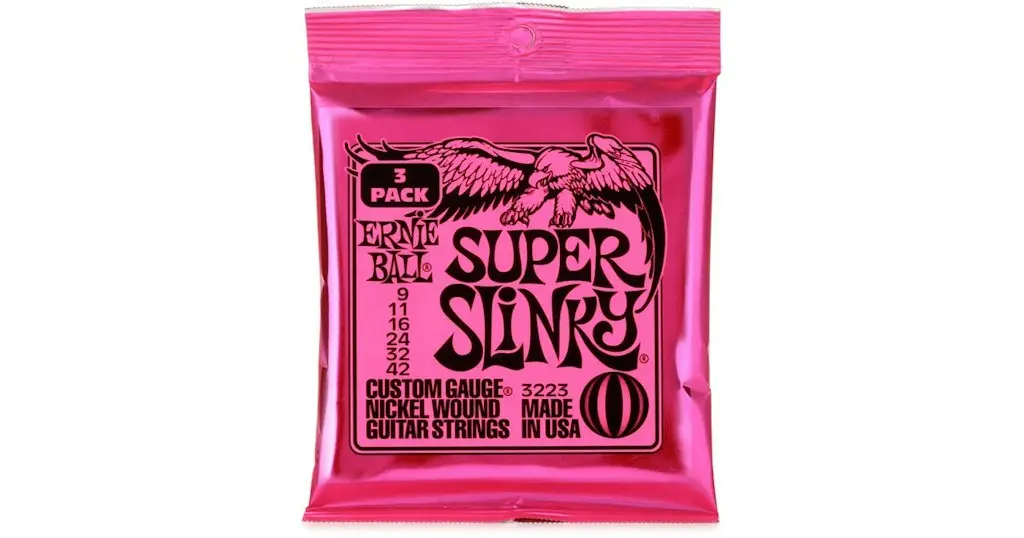 Ernie Ball Super Slinky Nickel Wound Electric Guitar Strings 3-Pack + 1