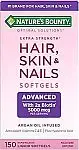 150 Count Nature's Bounty Advanced Hair, Skin & Nails Softgels