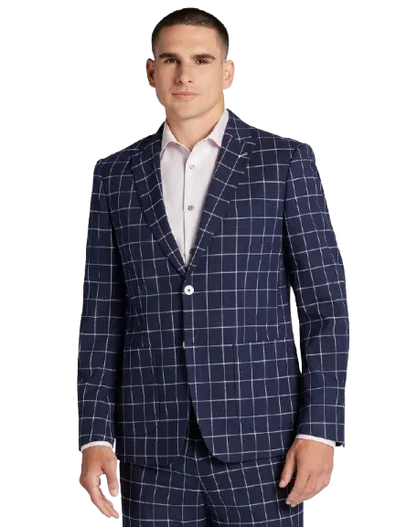 Paisley & Gray Men's Modern Fit Windowpane Suit