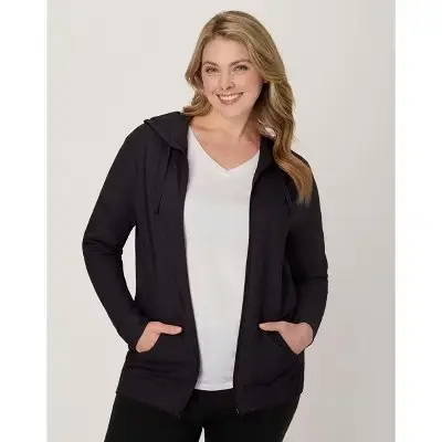 Hanes Women's Slub Jersey Full Zip Hoodie