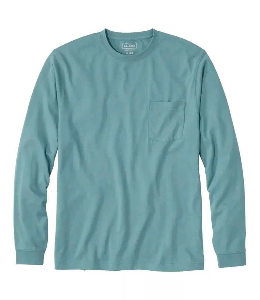 L.L.Bean Men's Carefree Unshrinkable Long-Sleeve Pocket Tee