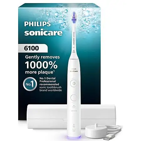 Philips Sonicare 6100 Rechargeable Electric Toothbrush w/ Travel Case