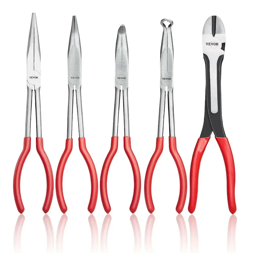 Vevor 5-Piece 11" Needle Nose Pliers Set w/ Storage Bag
