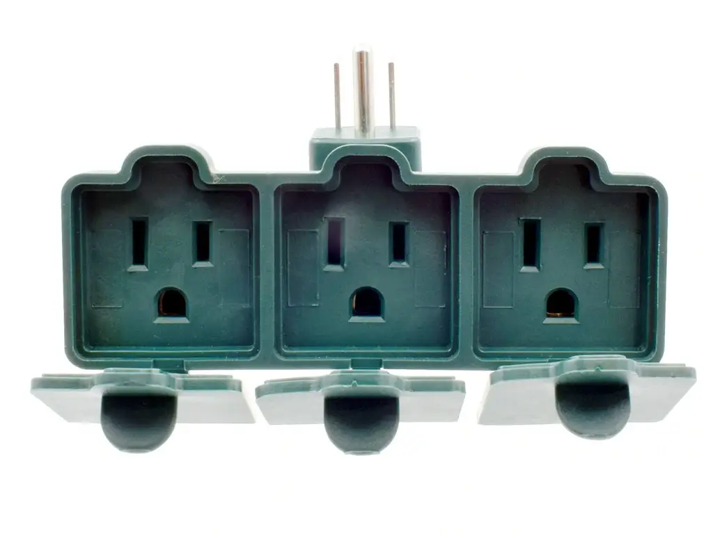 Project Source 15A 3-Wire Grounding Single to Triple Adapter