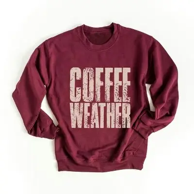 Simply Sage Market Coffee Weather Distressed Sweatshirt