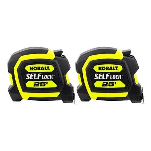 Kobalt Yellow Self Lock 2 -Pack 25-ft Auto Lock Tape Measure