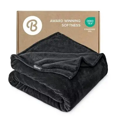 Bare Home Microplush Fleece Throw Blanket