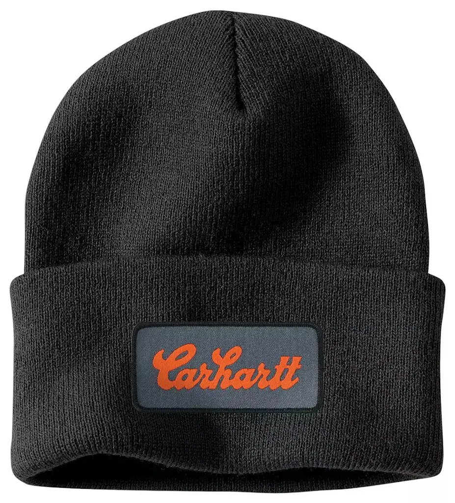 Carhartt Men's Cuffed Script Patch Beanie