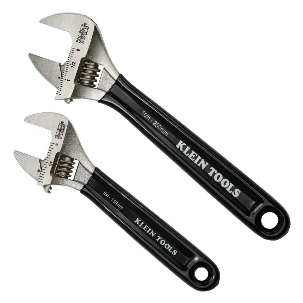 Klein Tools Blackout Extra-Capacity Adjustable Wrench 2-Piece Set