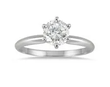 1 Carat Solitaire Ring in 14K White Gold