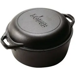 Lodge Logic Cast Iron 5 Quart Double Dutch Oven