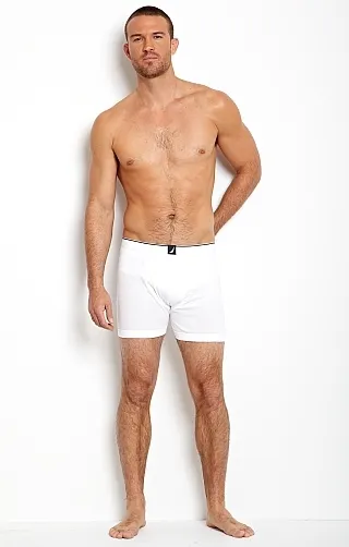 2-Pack Nautica Men's Cotton Boxer Briefs (White)