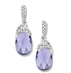 Jewelry.com: Earrings with Lavender Swarovski Crystal in Sterling Silver