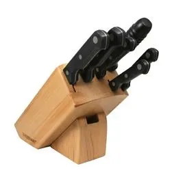Pfaltzgraff: 7 Piece Pro Forged Fine Edge Knife Set w/Wood Block