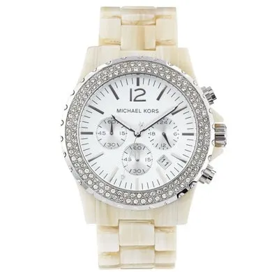 Michael Kors Madison Chronograph Watch, Light Horn