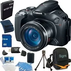 Canon PowerShot SX40 HS 35x Zoom 12.1 MP Digital Camera 16GB Bundle