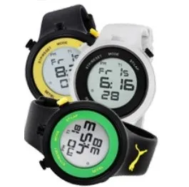 Puma Go Grey Digital Silicone Men' s Watch