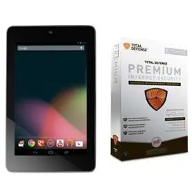 ASUS Google Nexus 7" Android 4.1 8GB WiFi Refurbished Tablet and Total Defense Premium Internet Security Bundle
