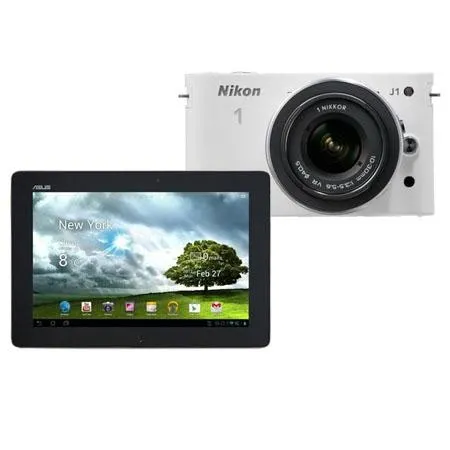 Nikon 1 J1 Digital Camera Bundle + Asus TF300T 10.1" 16GB Tablet