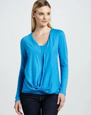 Three Dots Twist-Front Top 
