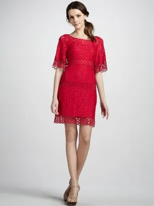 Laundry by Shelli Segal Lace Dress with Bell Sleeves