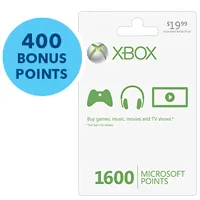 1600 Microsoft Points for Xbox LIVE & 400 Free Points