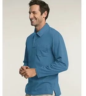 Hanes Signature Men's Cotton Jersey Long-Sleeve Polo