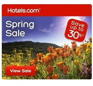 Hotels.com: Up to 30% OFF + Extra 10% OFF Code