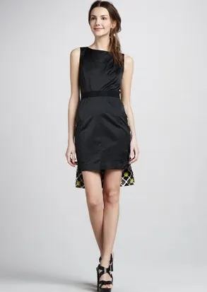 Milly Print-Back Hi-Lo Dress