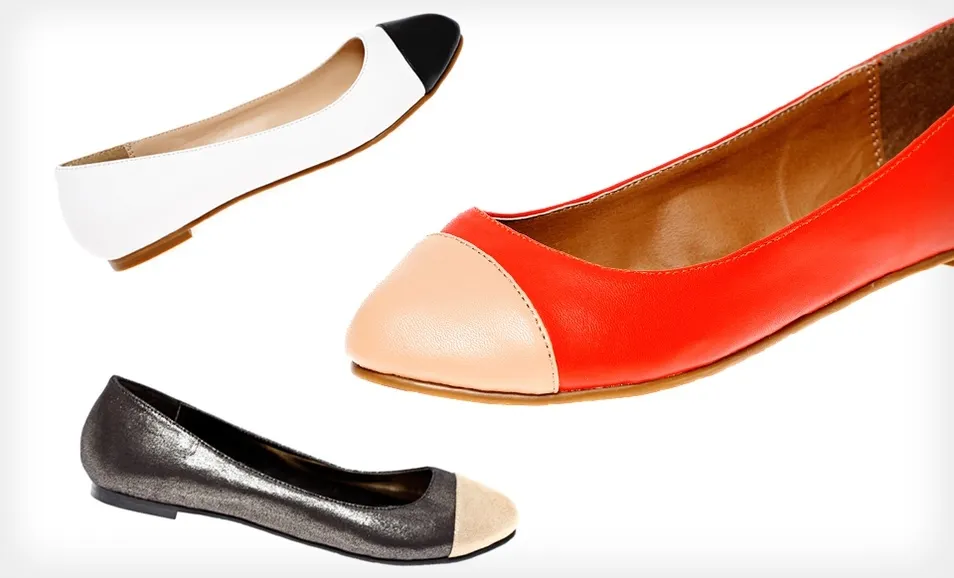 Groupon: Michael Antonio Contrast-Toe Ballet Flat
