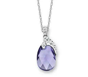 Jewelry.com: Pendant with Lavender Swarovski Crystal in Sterling Silver 