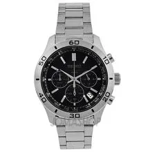 JomaShop: Seiko Black Dial Steel Chronograph Mens Watch