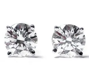 1/3 Ct Round Cut 14K White Gold Diamond Stud Earrings