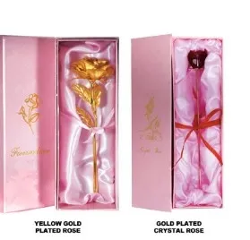 24k Gold Plated 6 inch Rose Flower Gift with Pink Forever Love Box