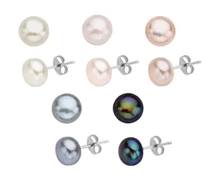 Multi-Pearl Stud Earring Set in Sterling Silver
