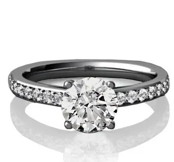 1.00 tcw Brilliant Round Cut Diamond Certified Engagement Ring White Gold 14K