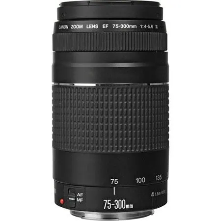 Canon EF 75-300mm F/4-5.6 III Lens + EF 50mm f/1.8 II Lens Bundle