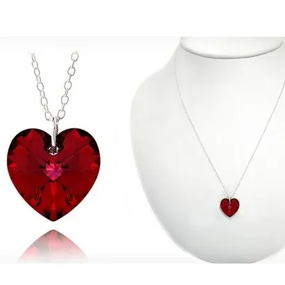Groupon: Ruby Heart Necklace with Swarovski Elements