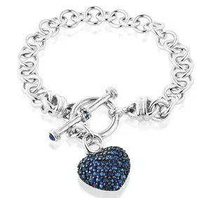 2 Carat Blue Sapphire Charm Bracelet