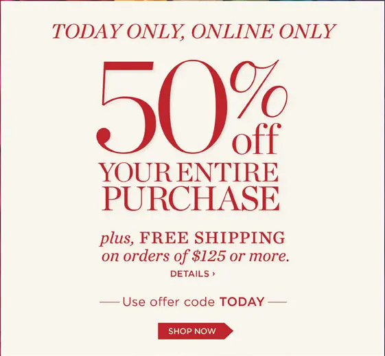 Talbots: 50% Off Entire Purchase