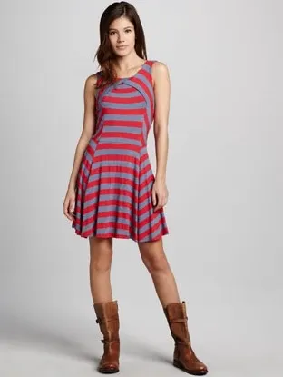Ella Moss Sam Striped Slub Dress
