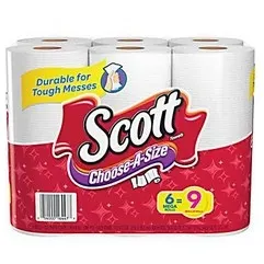 Scott Mega Roll Paper Towel Rolls, 1-Ply, 6 Rolls/Pack