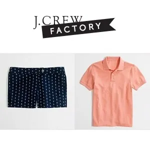 J.Crew Factory: 40% - 50% OFF Women's and Men's Polos & Shorts