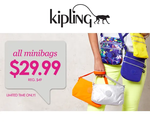 Kipling: All Minibags for $29.99 (Was $49.99)